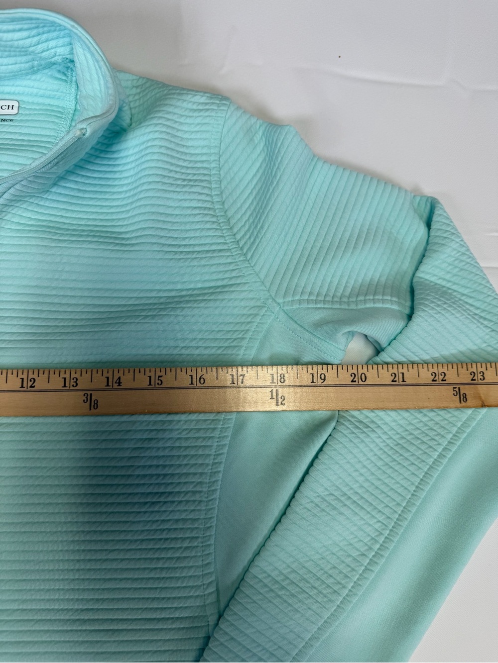 Pebble Beach light aqua Ribbed Performance Jacket - full zip - Picture 15 of 16